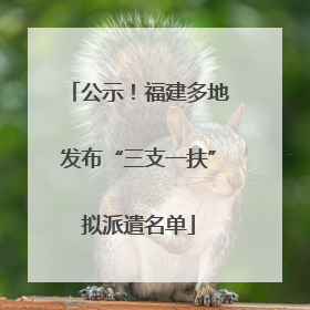 公示！福建多地发布“三支一扶”拟派遣名单