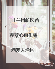 兰州新区首茬菜心直供粤港澳大湾区