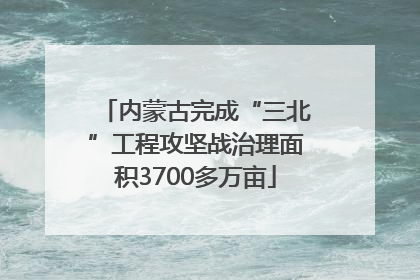 内蒙古完成“三北”工程攻坚战治理面积3700多万亩