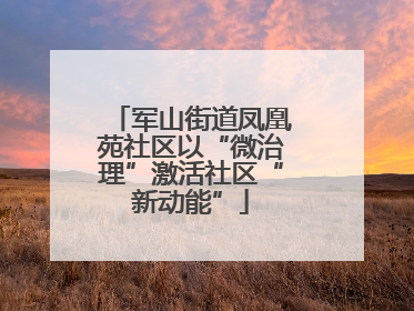 军山街道凤凰苑社区以“微治理”激活社区“新动能”