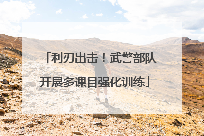 利刃出击！武警部队开展多课目强化训练
