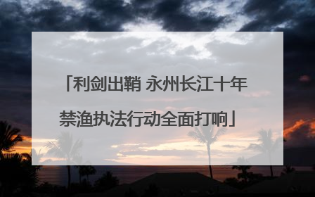 利剑出鞘 永州长江十年禁渔执法行动全面打响