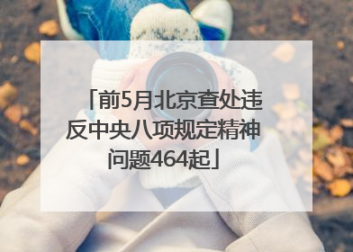 前5月北京查处违反中央八项规定精神问题464起
