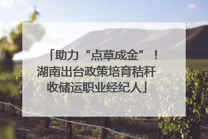 助力“点草成金”！湖南出台政策培育秸秆收储运职业经纪人