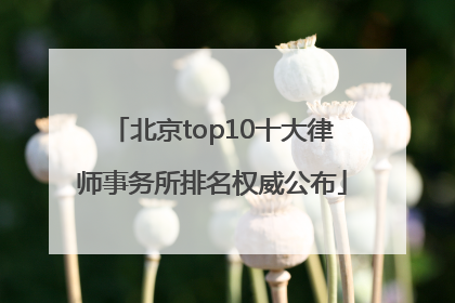 北京top10十大律师事务所排名权威公布