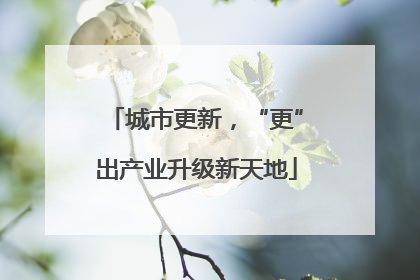 城市更新，“更”出产业升级新天地
