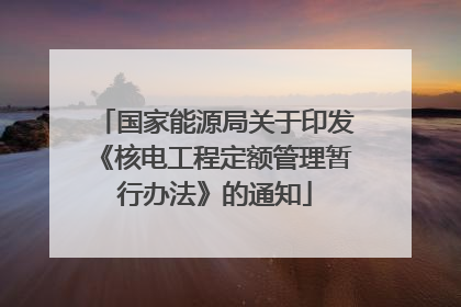 国家能源局关于印发《核电工程定额管理暂行办法》的通知
