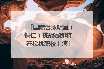 国际台球明星（铜仁）挑战赛即将在松桃职校上演