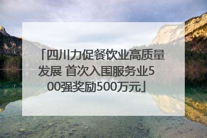 四川力促餐饮业高质量发展 首次入围服务业500强奖励500万元