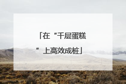 在“千层蛋糕”上高效成桩