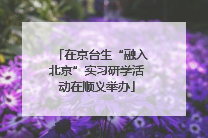 在京台生“融入北京”实习研学活动在顺义举办