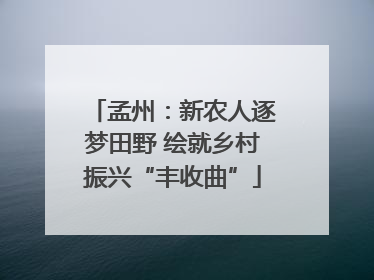 孟州：新农人逐梦田野 绘就乡村振兴“丰收曲”