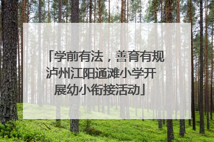 学前有法，善育有规 泸州江阳通滩小学开展幼小衔接活动