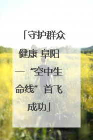 守护群众健康 阜阳一“空中生命线”首飞成功