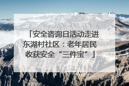 安全咨询日活动走进东湖村社区：老年居民收获安全“三件宝”