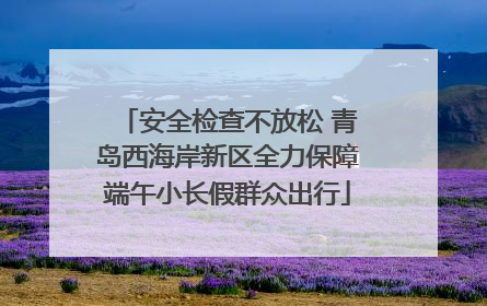 安全检查不放松 青岛西海岸新区全力保障端午小长假群众出行