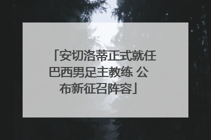 安切洛蒂正式就任巴西男足主教练 公布新征召阵容