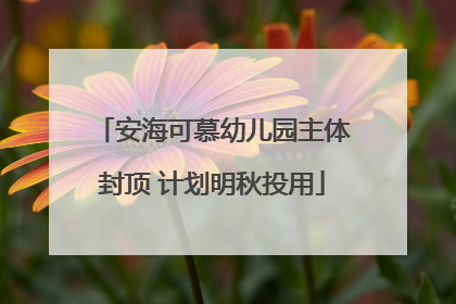 安海可慕幼儿园主体封顶 计划明秋投用