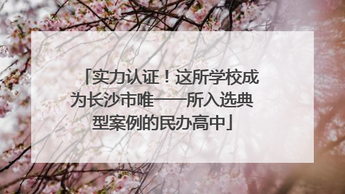 实力认证！这所学校成为长沙市唯一一所入选典型案例的民办高中