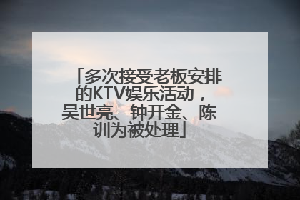 多次接受老板安排的KTV娱乐活动，吴世亮、钟开金、陈训为被处理