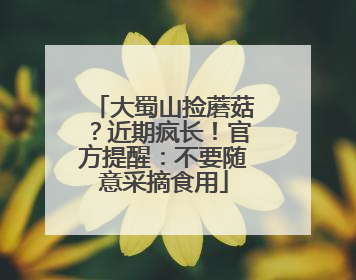 大蜀山捡蘑菇？近期疯长！官方提醒：不要随意采摘食用