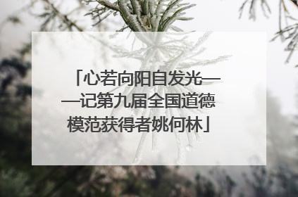 心若向阳自发光——记第九届全国道德模范获得者姚何林