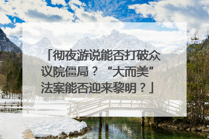 彻夜游说能否打破众议院僵局？“大而美”法案能否迎来黎明？