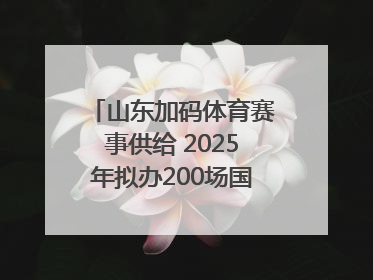 山东加码体育赛事供给 2025年拟办200场国家级以上赛事