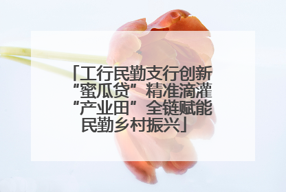 工行民勤支行创新“蜜瓜贷”精准滴灌“产业田”全链赋能民勤乡村振兴