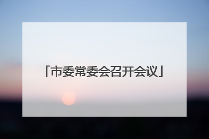市委常委会召开会议