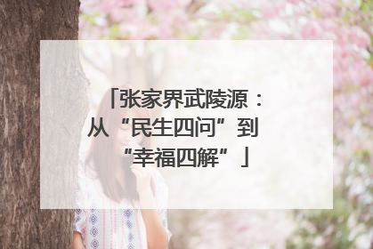 张家界武陵源：从“民生四问”到“幸福四解”