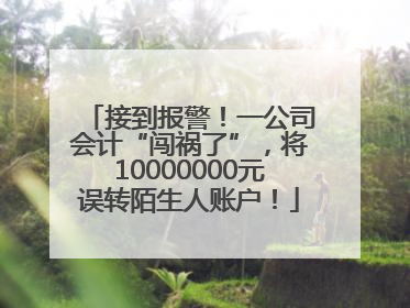 接到报警！一公司会计“闯祸了”，将10000000元误转陌生人账户！