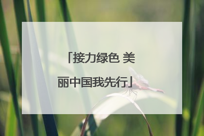 接力绿色 美丽中国我先行