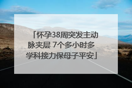 怀孕38周突发主动脉夹层 7个多小时多学科接力保母子平安