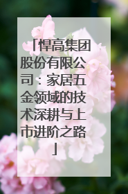悍高集团股份有限公司：家居五金领域的技术深耕与上市进阶之路