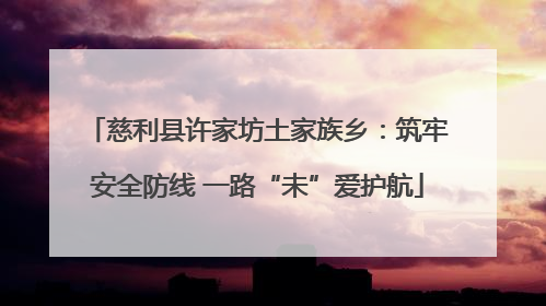 慈利县许家坊土家族乡：筑牢安全防线 一路“未”爱护航