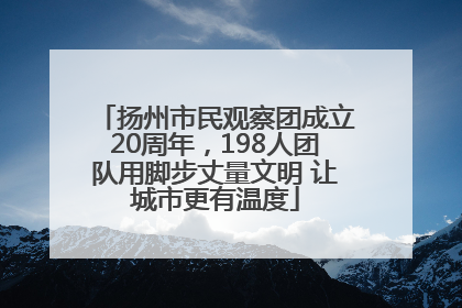 扬州市民观察团成立20周年，198人团队用脚步丈量文明 让城市更有温度