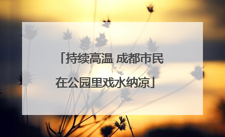 持续高温 成都市民在公园里戏水纳凉