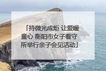 持微光成炬 让爱暖童心 衡阳市女子看守所举行亲子会见活动