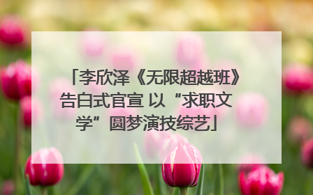 李欣泽《无限超越班》告白式官宣 以“求职文学”圆梦演技综艺
