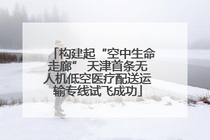 构建起“空中生命走廊” 天津首条无人机低空医疗配送运输专线试飞成功