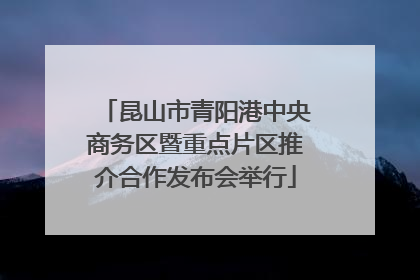 昆山市青阳港中央商务区暨重点片区推介合作发布会举行