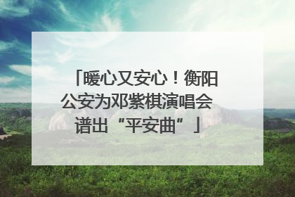 暖心又安心！衡阳公安为邓紫棋演唱会谱出“平安曲”