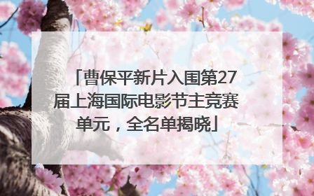 曹保平新片入围第27届上海国际电影节主竞赛单元，全名单揭晓