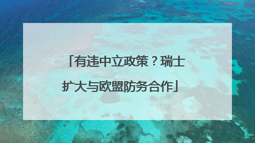 有违中立政策？瑞士扩大与欧盟防务合作