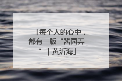 每个人的心中，都有一版“酱园弄”｜黄沂海