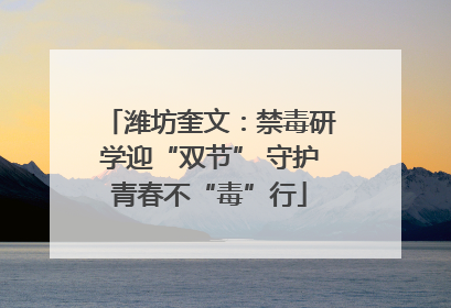 潍坊奎文：禁毒研学迎“双节” 守护青春不“毒”行