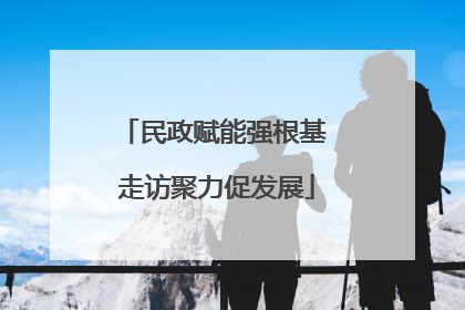 民政赋能强根基 走访聚力促发展