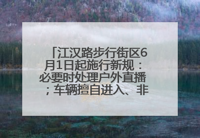 江汉路步行街区6月1日起施行新规：必要时处理户外直播；车辆擅自进入、非机动车任意停放的，依法处理