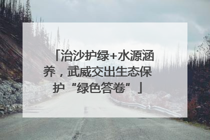 治沙护绿+水源涵养，武威交出生态保护“绿色答卷”